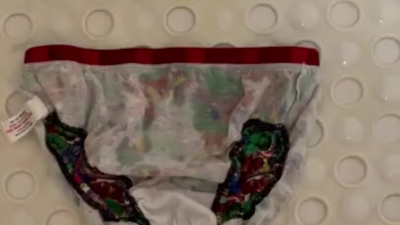 Last little piss onto my briefs 